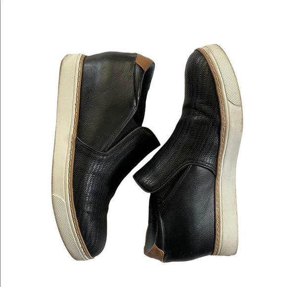 DR SCHOLLS IF ONLY SLIP ON WEDGE SNEAKER Black and White Size 8 - Picture 1 of 7